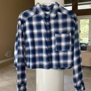 Hollister cropped flannel.